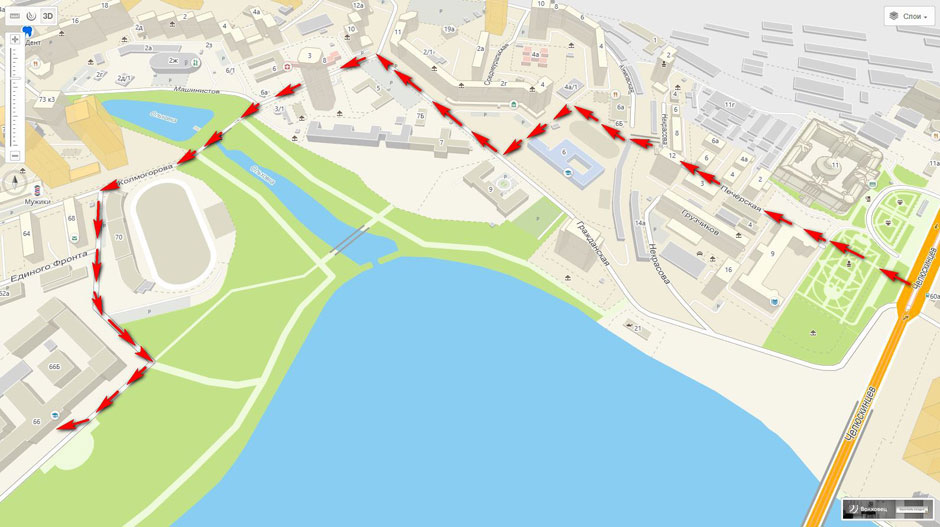 Карта прохода к университету